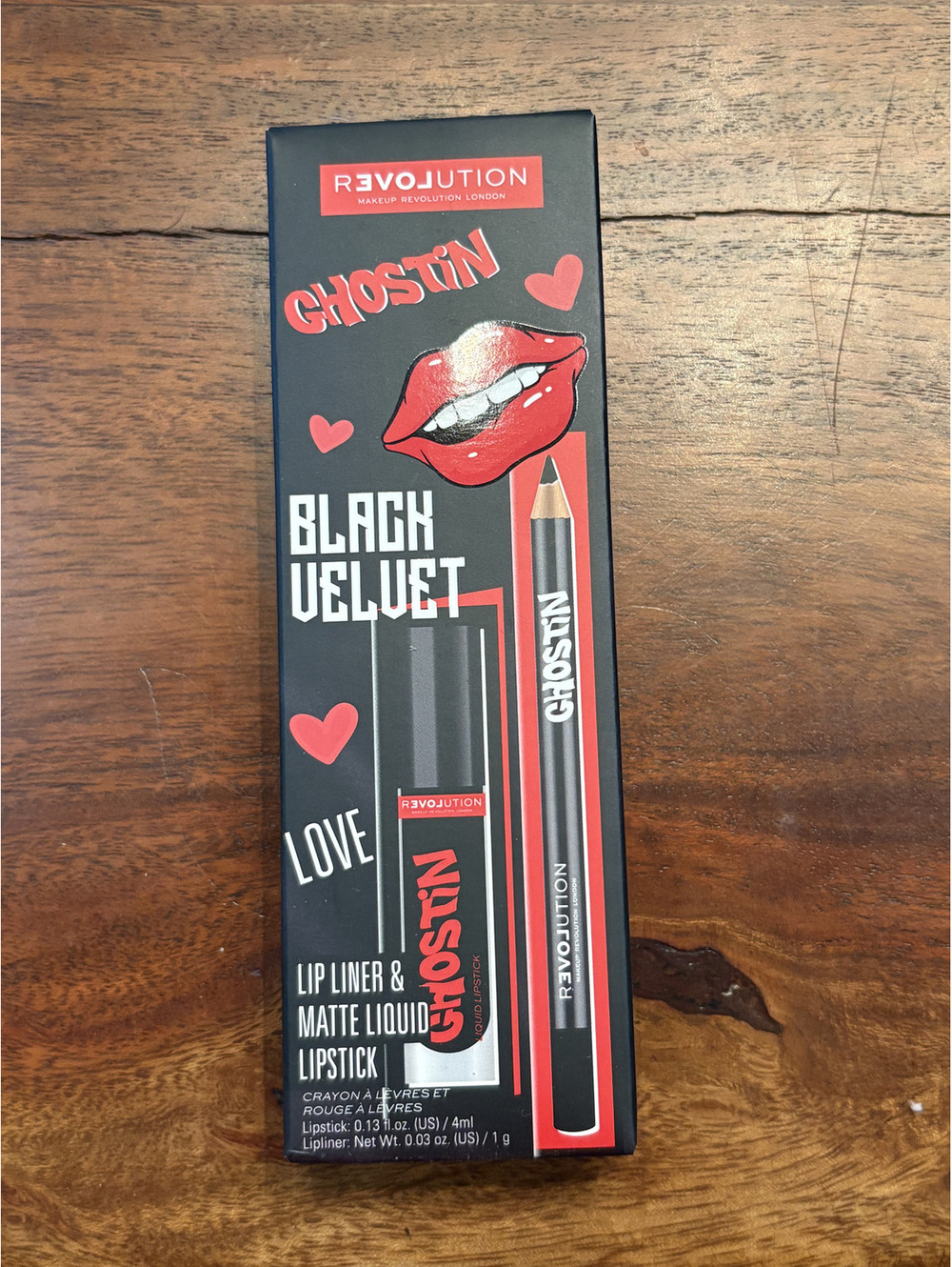Revolution x Ghostin Black Velvet liquid lipstick. NEW!